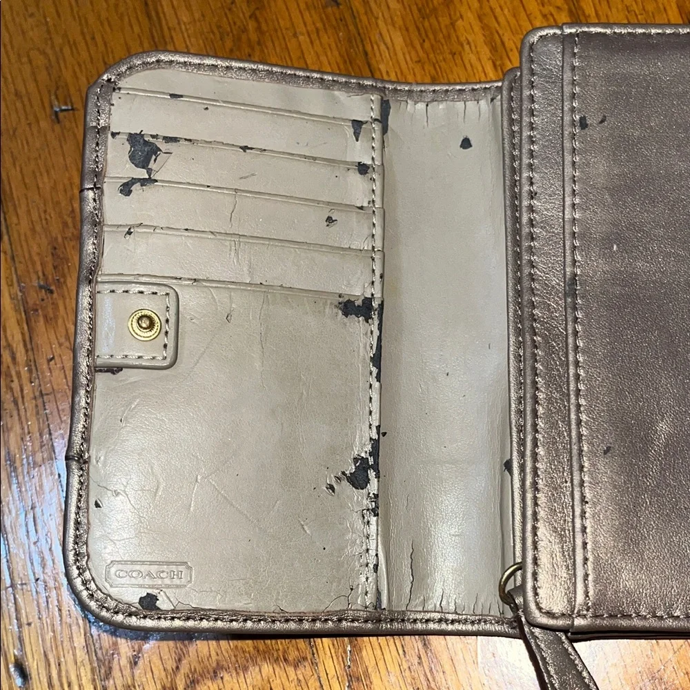Coach Metallic Gold Leather Wallet